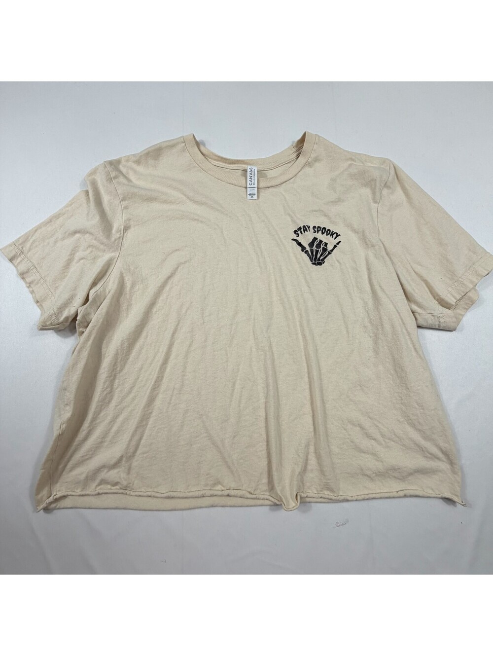 Bella+Canvas Stay Spooky Graphic T-Shirt 2XL Beige Cotton